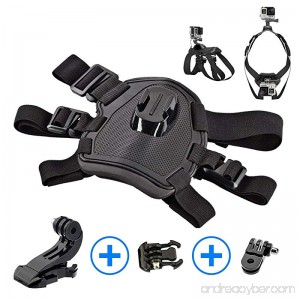 Sports Action Camera Adjustable Dog Harness with Chest and Back Mounts For GoPro HERO 6 5 4 Session 4 3 2 1 | Dogs POV Point Of View | Includes BONUS 90° Mount -Crinco- - B07DGJ24HR