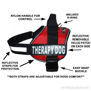 Therapy Dog Harness Service Working Vest Jacket Removable velcro Patches Purchase comes with 2 THERAPY DOG reflective removable patches. Please measure dog before ordering. - B00BOZ4RC2