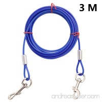 Dog Leashes  Petforu Tie-out Cable Steel Wire Rope with Dual Heads Metal Hooks - B06XXF21ZZ