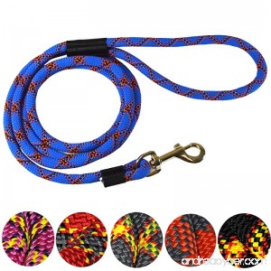 Downtown Pet Supply DTPS Durable Dog Rope Leash 6’ & 3’ feet Colors Black Red Blue Grey Orange & Purple Mountain Climbing Rope Leash - B00UU3HYF6