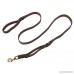 EXPAWLORER Double Handle Genuine Leather Dog Leash - for Training and Walking Dogs 6 ft 4/5 Width Brown - B073W2QC12