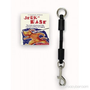 JERK-EASE BUNGEE DOG LEASH ATTACHMENT– patented shock absorber protects you and your dog – works with ANY leash & collar (or harness) – a MUST for retractable leashes – CLICK SIZE/COLOR BELOW - B008GK72FW