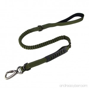 MEIKAI Tactical Bungee Dog Leash Metal Lock Reflective Nylon Pet Leads Rope with 2 Control Handle Great for Dog Training Walking and Hiking - B01MDUEY3Z