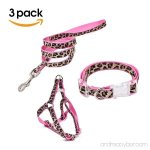 PAWZ Road Leopard Pet Leash Collar Harness Set - B00KSSXIUI