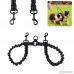 Double Dog Leash Extender No Tangle Pet Dog Leash Coupler Shock Absorbing Bungee Lead Reflective Stiching Black - B078XBZB67
