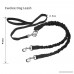 Ewolee Dual Dog Leash Coupler with Bungee Coupler Double Dog leash with Soft Handle No-tangle Dual Leash for Two Dogs Reflective Stitching - B01MS60A80