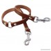 Genuine Leather Double Dog Leash - Two Dog Coupler (Brown Small: 15 long by 1/2 wide) - B00980JKOA