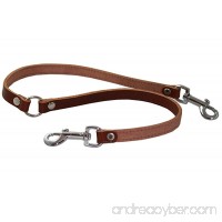 Genuine Leather Double Dog Leash - Two Dog Coupler (Brown Small: 15 long by 1/2 wide) - B00980JKOA