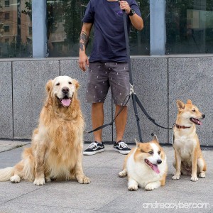 MEWTOGO Adjustable Pet Dog Leash Coupler-no Tangle Triple Nylon Puppy Leash for Walking and Training - B071YDYR5C