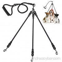 OxyPlay Heavy Duty Tangle Free 3/Three Way Dog Coupler Leash with Padded Handle Triple Braid Split Lease Pet Leash For Walking 3/2/1 Medium Large Dogs - B074KZDJYX