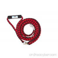 Plixio Tangle Free Dual Double Dog Leash 54" Long with Braided Nylon & Soft Grip Handle in Red - B00NGYIGRQ