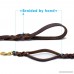 Wellbro Luxury Genuine Leather Double Handle Dog Leash Braided Training Lead with Traffic Handle Easy Control and Heavy Duty 1.8cm Width by 6ft Length Brown - B07BMJFHR4