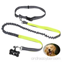 CoolFoxx Hands Free Dog Leads  Elastic 5.2Ft to 6.3Ft Shock Absorbing Bungee Dog Running Jogging Leash with Adjustable Waist Belt up to 3.9 Ft For Small Medium Large Dogs Waste Bags Included - B073TZZ3TS