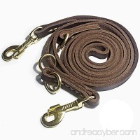 DOG CARE Hands Free Dog Leash  Multifunctional Dog Leash  8ft Brown Leather Leash for Medium & Small Dogs - B07DS82H41
