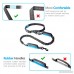 Hands Free Dog Leash | Dual Rubber Handles for Medium & Large Dogs | Adjustable Waist Belt with Comfortable Pad | Shock Absorbing Extendable Bungee & Reflective Stitches for Walking Jogging Running - B07F2QZBQT