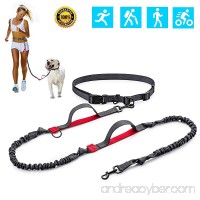Hands Free Dog Leash for Running  Retractable Leash with Shock Absorbing Dual Bungees  Adjustable Waist Belt for Walking Jogging Hiking  One Size fits Small Medium and Large Dogs - B073VH4LQJ