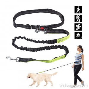 Hands Free Dog Leash for up to 150 lbs Large Dogs - Reflective Shock Absorbing Bungee Adjustable Waist Belt (Fits up to 50 Waist) Dog leash for Running Walking Jogging Training Hiking - B07C9CRLTQ
