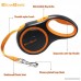 GlowGeek Retractable Dog Leash 16 ft Dog Walking Leash for Medium Large Dogs up to 110lbs Tangle Free One Button Break & Lock Lifetime Replacement Guarantee. Retracts 0-16ft - Orange - B073ZC34XS