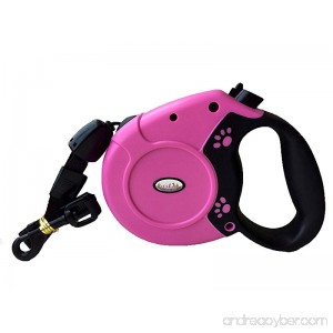 Reelok Pink Automatic Retractable Cord Leash 26 feet 88 Pounds Durable Heavy Duty Super Strength Dog Pet Cord Leash ABS Material and Nylon Safe Walk - B01IGQMKZC