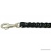 Black Leather Braided Dog Traffic Leash Short 15 Long - B005H61ED4