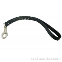 Black Leather Braided Dog Traffic Leash Short 15" Long - B005H61ED4