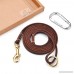 DAIHAQIKO Leather Dog Training Leash 4ft 6ft Long 1/3 Inch Wide Brown stitched Pet Walking Leads Best for Small Medium Dogs - B078JGLYQX