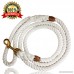 FAYOGOO Lucky Pup Cotton Rope Leash for Dogs- Durable Style and Comfort- 5 Ft. Handmade Natural White Braided Lead for Women Men and Kids (Small Medium Large Dogs) - B076KYRPVP