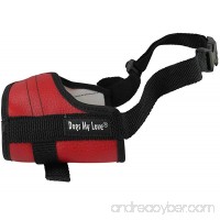 Adjustable Dog Muzzle 6 Sizes Red - B013ZAFFD8
