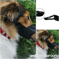 Black Pet Adjustable Dog Muzzle Fabric Nylon Comfortable Soft No Bark Bite Chew - B01HB8ML1E