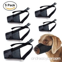Dog Muzzle Nylon Set (5 IN 1) Adjustable Breathable Safety for Small Medium Large Extra Dog Anti-biting Anti-barking Anti-chewing Safety Protection(Black) - B0797MM6D1