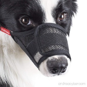 FOMATE Dog muzzle guard Anti biting quick easy fit for Long Snout Breeds. Gentle mesh mask mouth cover muzzle for training and walking. - B073J4X5RD