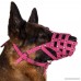 Leather Dog Muzzle German Shepherd Dalmatian Doberman Setter Basket Medium Large Breeds Pink Gray - B071Y3ZJ81