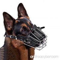 Lmlly Dog Muzzle  Adjustable Metal Mask for Anti-Bite Wire Leather Strong Basket Breathable Safety Protection Cover for Medium/Large Pets - B077GRR6N4