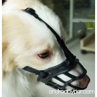 NNew Dog Muzzle/Soft Silicone Rubber Basket Mask Muzzles/Prevent Biting Chewing Barking/Allows Drinking Panting/Used with Collar/Breathable Adjustable for Small Medium Large Breeds Dogs - B078HVNMTY