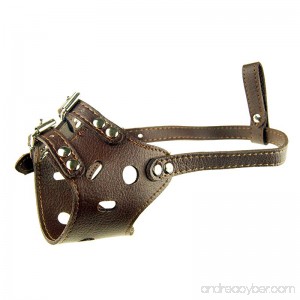 Pawliss Adjustable Anti-biting Dog Muzzle Leather - B017EP9NL0