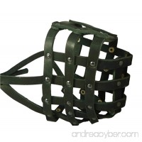 Real Leather Dog Basket Muzzle #115 Black (Circumference 18 Snout Length 4.7) Mastiff Great Dane - B009EOL8OU
