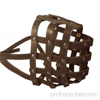 Real Leather Dog Basket Muzzle #115 Brown (Circumference 18"  Snout Length 4.7") XXLarge Mastiff  Great Dane - B009EOLS0O