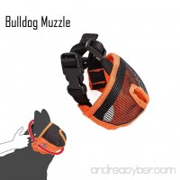 Short Snout Dog Muzzle Adjustable Bulldog Muzzle Breathable Mesh Dog Muzzles Mask for Stop biting barking M  Orangge - B074SCNF4L