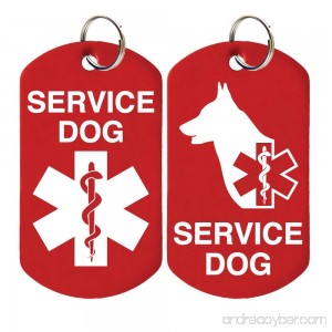 2 Service Dog ID Tags - Includes up to 4 Lines of Customized Text on Back. - B01162SOD0 id=ASIN