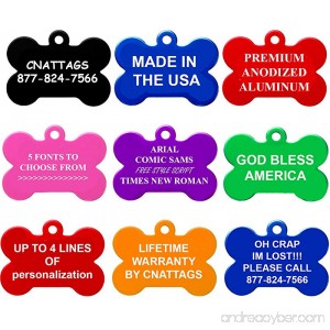 CNATTAGS Dog Tags Pet Tags personalized | 11 Shapes | 8 Colors | Premium Aluminum - B016JHJGDY id=ASIN