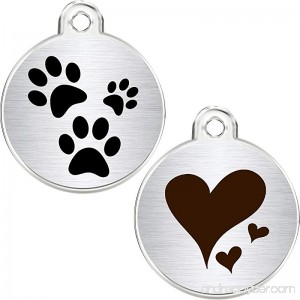 CNATTAGS Stainless Steel Pet ID Tags Personalized Designers Round Various Designs - B07DTBBFQ8 id=ASIN