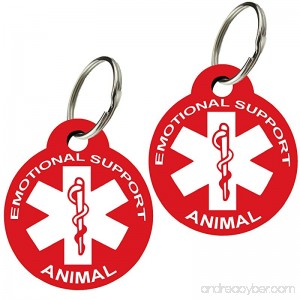 ESA - Pet ID Tags Various Shapes and Colors Doubled Sided Emotional Support Animal Premium Aluminum (Set of 2) - B01NCQYB6V