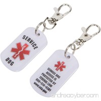 K9King SERVICE DOG ID Tags 2 pack COMBO Bright Double Sided with Red Medical Alert Symbol. Easily switch between collars harness and vest. - B01MAYVPSN