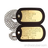Military Dog Tags - Custom Embossed Brass Tags with Chains and Silencers - B007OJXF1G