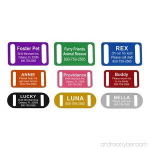 Slide-On Pet ID Tag | Collar Tag | 3 Sizes & 9 Colors to Choose From - B01DYTP40Y id=ASIN