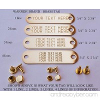 Warner Brand Brass (gold) Tag (1) for Dog Collar with 3-Sets of rivets Pet ID Plate  ID tag - B008RBHH4G