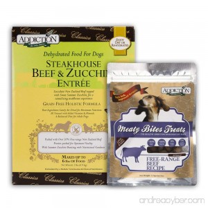 Steakhouse Beef & Zucchini Entrée (Dog) 2lbs / Meaty Bites 4oz Bundle - B07848T96J