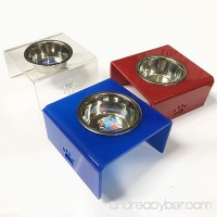 Acrylic Elevated Dog and Cat Pet Feeder BLUE Color  1/2/3 Bowls Raised Stand (2 quart capacity)  3/8" thick - B078N936VH