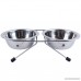 Be Good Pet Bowl Stainless Steel Double Diner Food and Water Feeder Bowls with Non-Skid Stand Durable Dog Bowls and Stand Set for Small Medium Dogs Cats Puppies S/M - B073VPWKBR