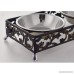 Be Good Pet Double Diner Feeder Elevated Ceramic/Stainless Steel Bowls with Durable Non-Skid Stand Wear-Resistant Dog Water Food Double Bowls Set Perfect for Cat Dogs Puppies - B073VPC81M